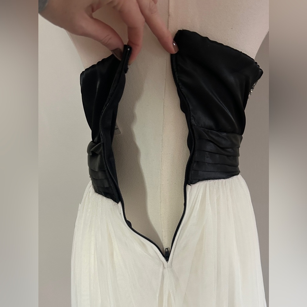 NWT B DARLIN Babydoll Rhinestone Strapless Asymmetric Y2K Prom Formal Dress | 11 - Picture 11 of 12